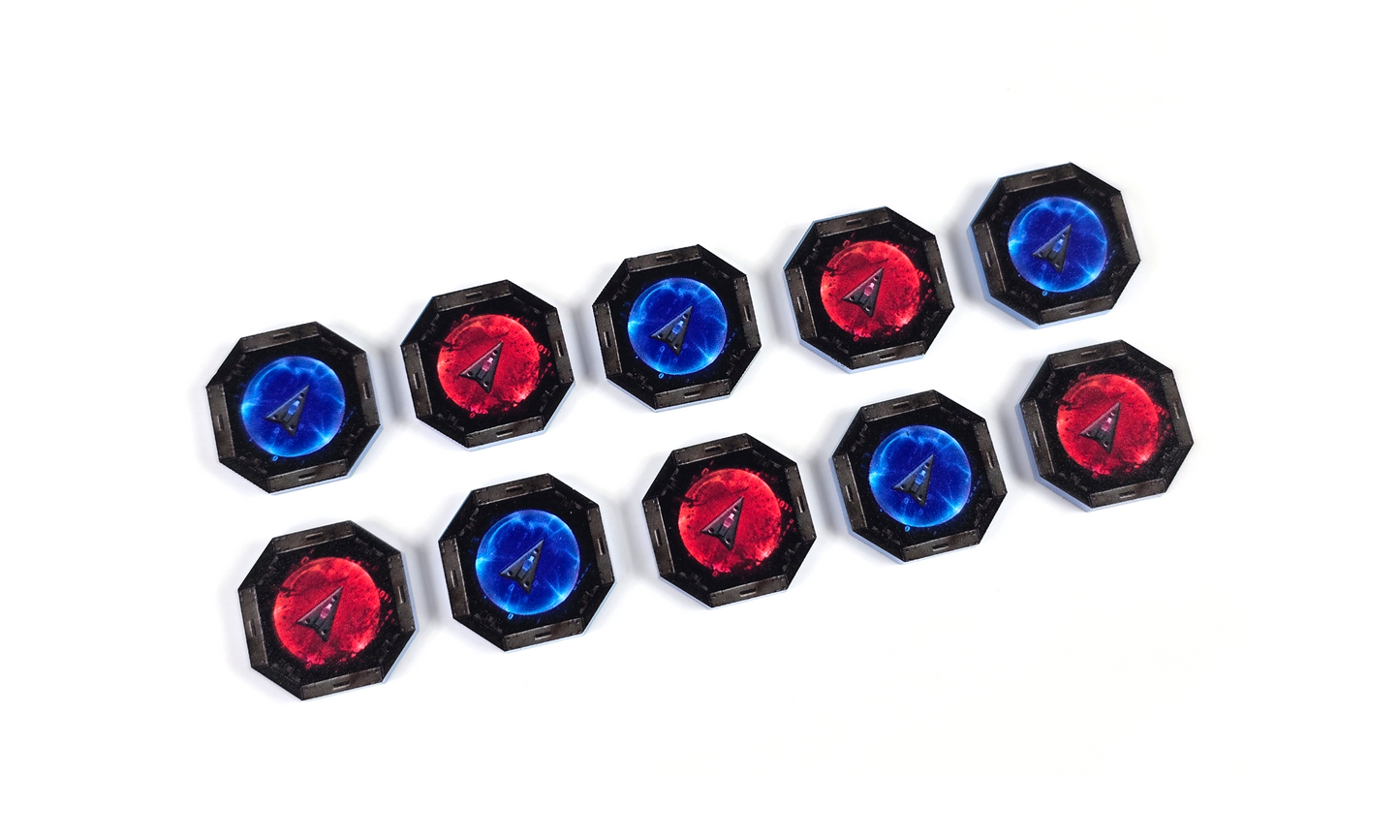 V2 Acrylic Colour Printed Shield Tokens (Double Sided) for Star Wars X-Wing. New Range