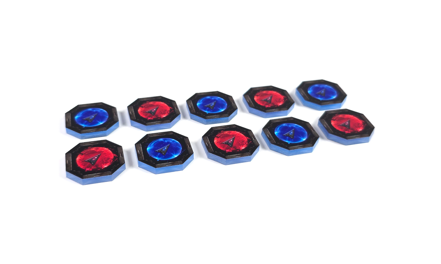 V2 Acrylic Colour Printed Shield Tokens (Double Sided) for Star Wars X-Wing. New Range