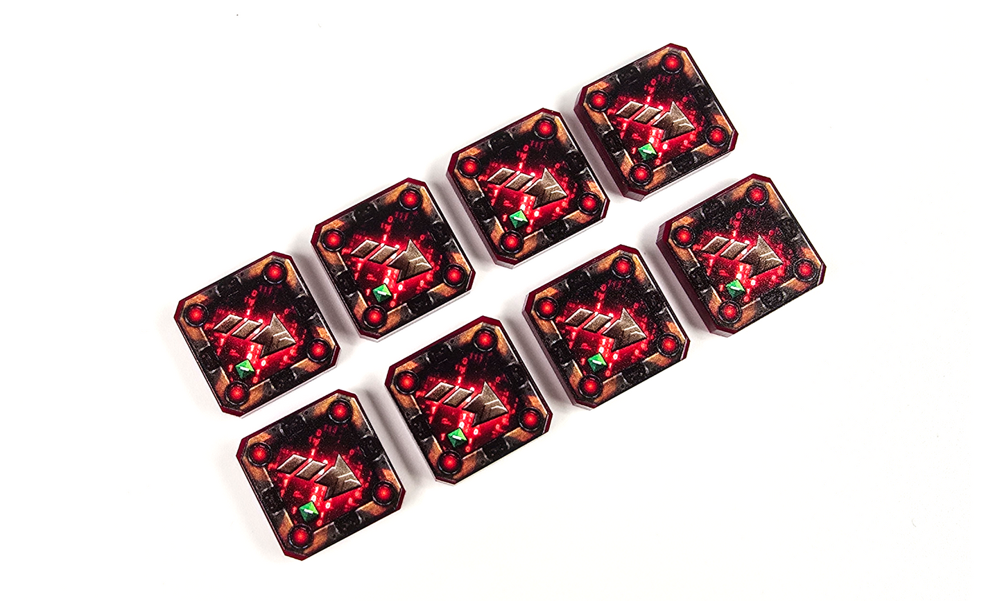 V2 Acrylic Colour Printed Gaming Strain Tokens for Star Wars X-Wing. New Range