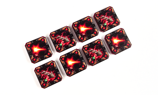 V2 Acrylic Colour Printed Gaming Strain/Deplete Tokens for Star Wars X-Wing. New Range.