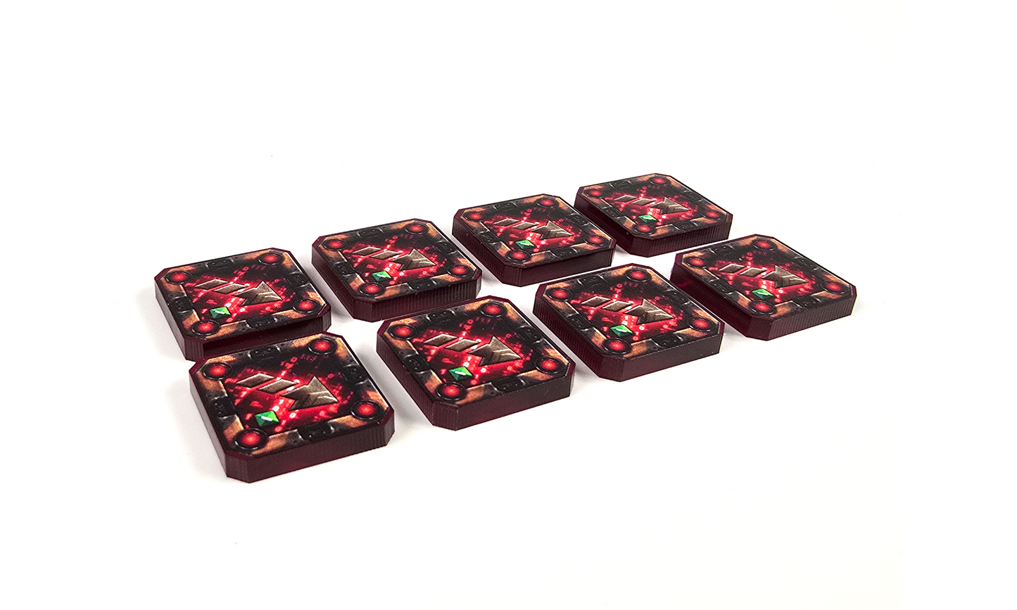 V2 Acrylic Colour Printed Gaming Strain Tokens for Star Wars X-Wing. New Range