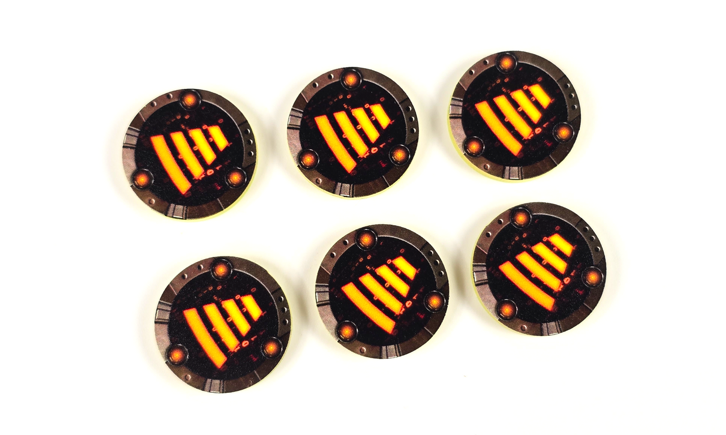 V2 Acrylic Colour Printed Gaming Tractor Beam Tokens for Star Wars X-Wing. New Range