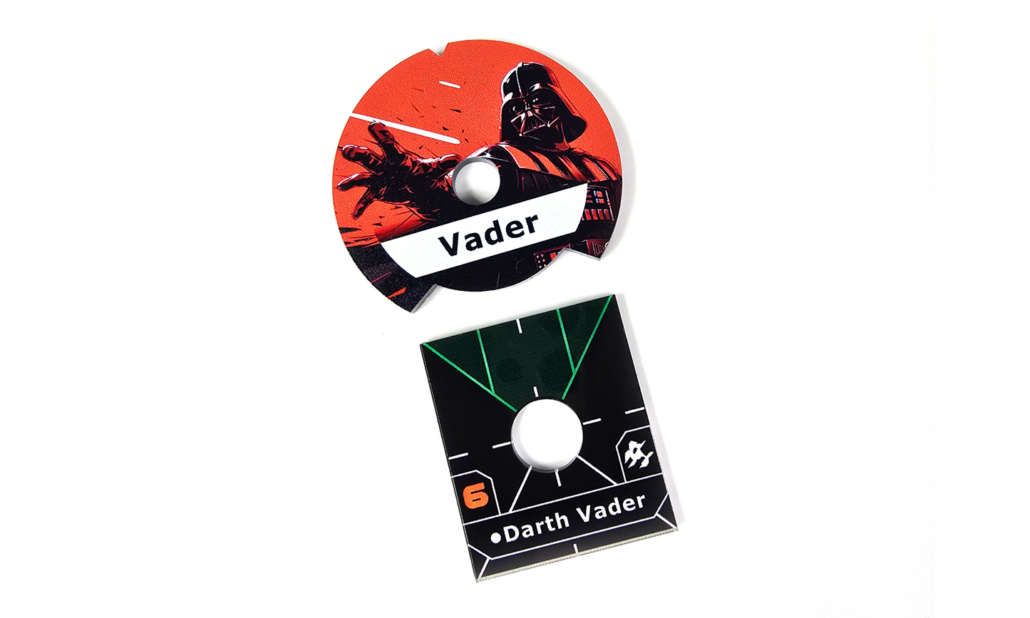 Star Wars X-Wing Compatible Dials and Ship Base Plates.