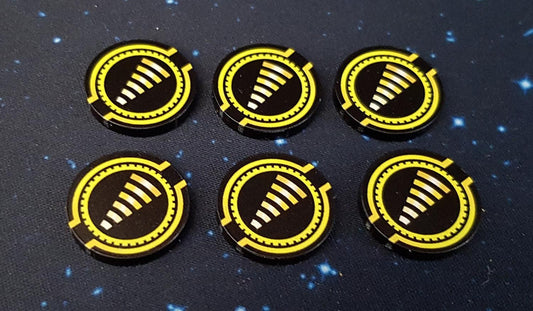 V2 Acrylic Colour Printed Gaming Tractor Beam Tokens for Star Wars X-Wing