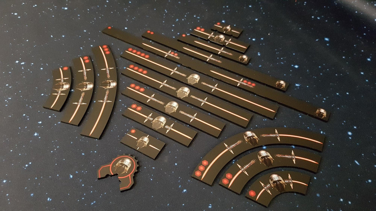 V2 Acrylic Colour Printed Kylo Ren Gaming Templates *LIMITED EDITION* for Star Wars X-Wing