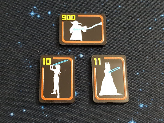 V2 Acrylic Colour Printed Jedi Target Lock Tokens 9-11 for Star Wars X-Wing