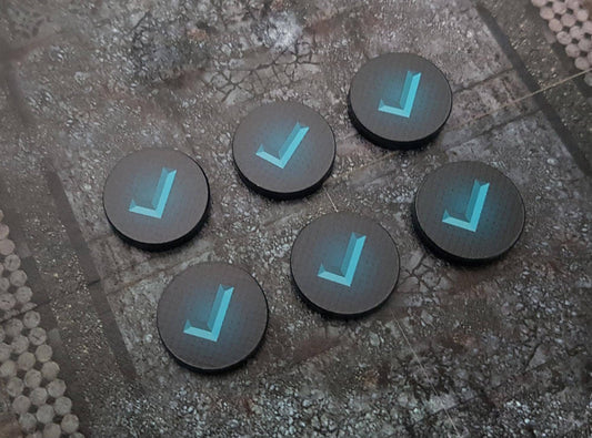 Activated Cyan Token Set for Marvel Crisis Protocol